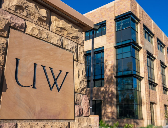 UW Sign outside the Engineering Education and Research Building