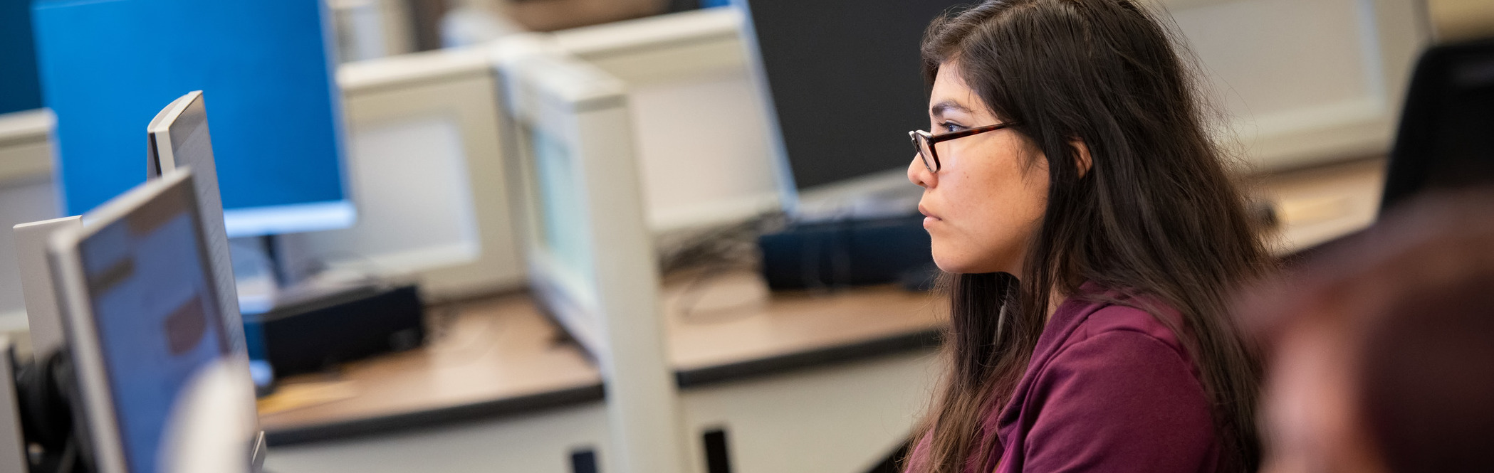 Student working at computer