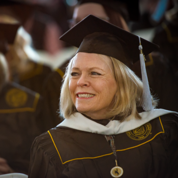 Women in cap and gown