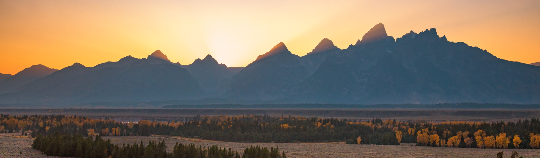 tetons in sunset