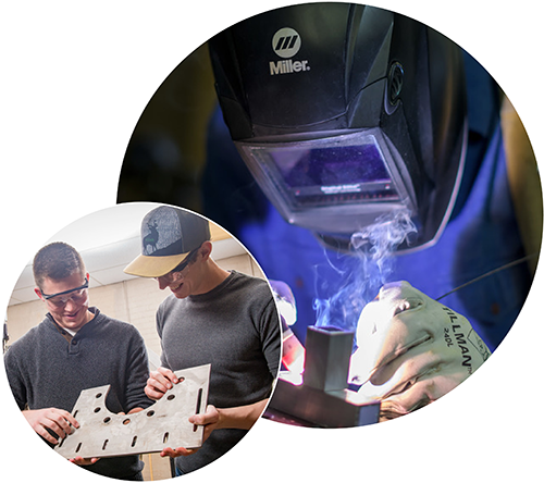 welding and students working on project