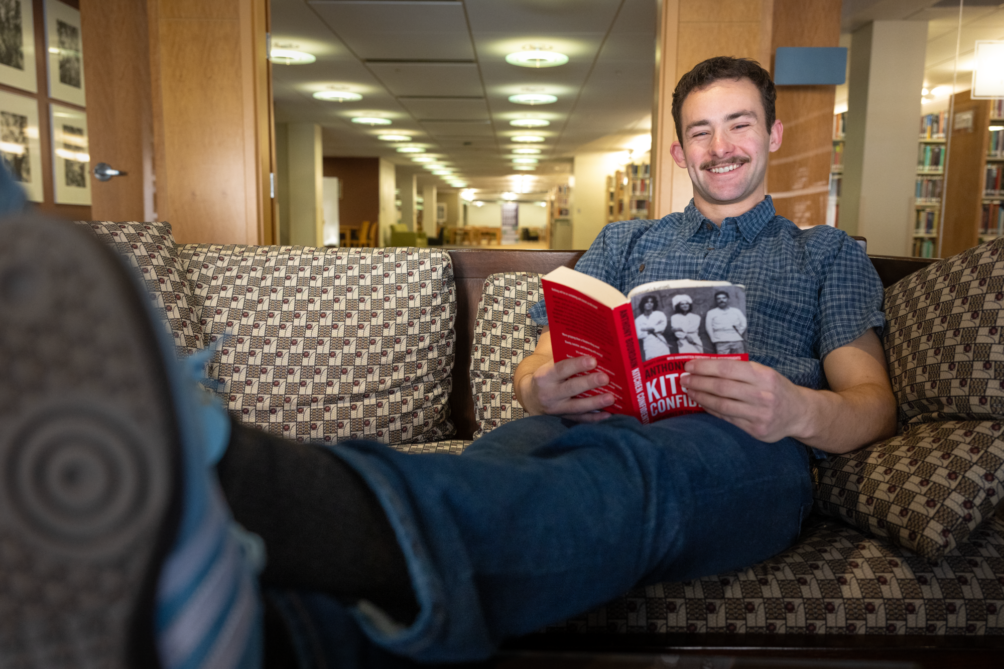 student reading