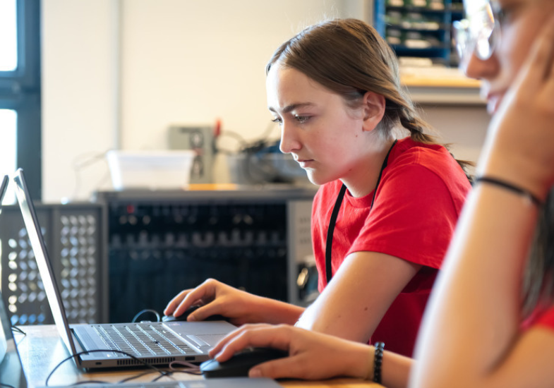 Students working on laptop