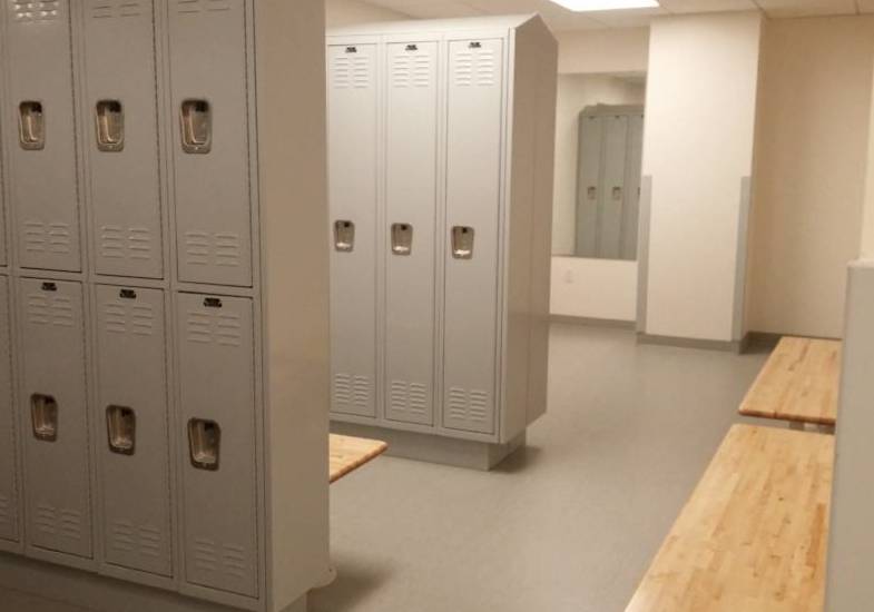 Photo of dressing rooms with lockers