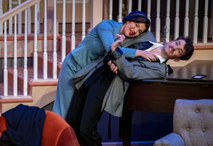 Two student perform a scene for a UW production