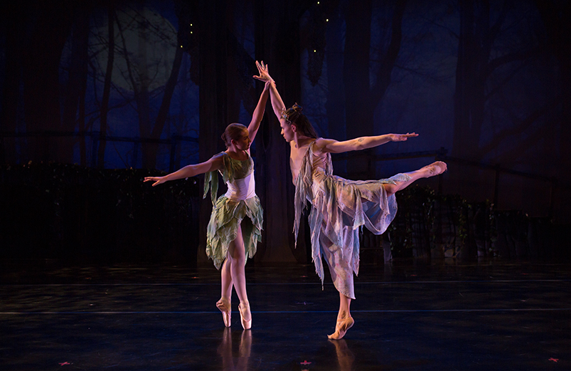 oberon and Puck dancing in A Midsummer Night's Dream