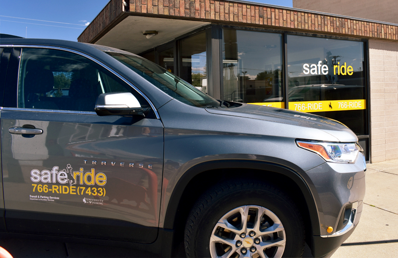 SafeRide vehicle parked at SafeRide Office