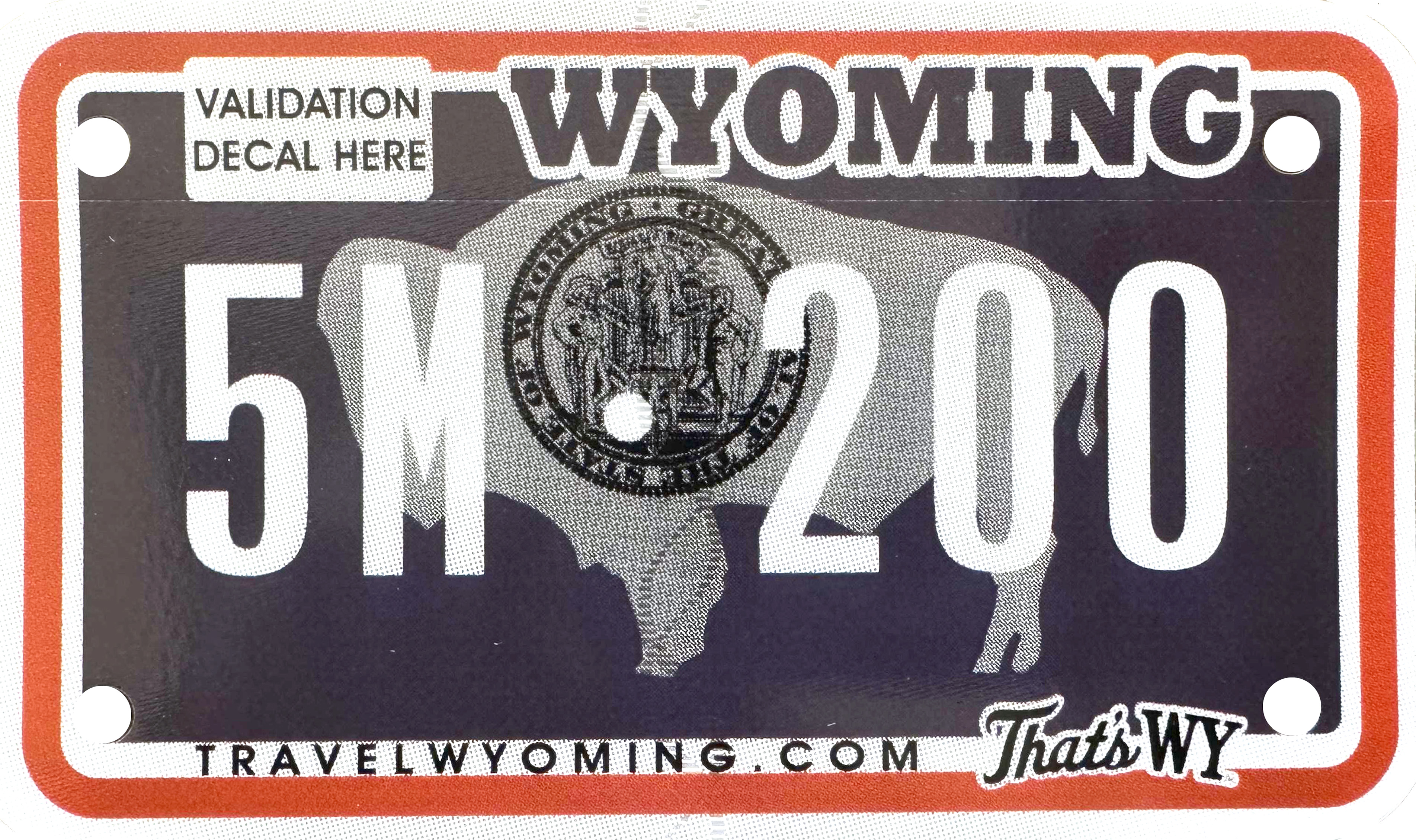 Wyoming License Plate