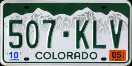 Colorado License Plate