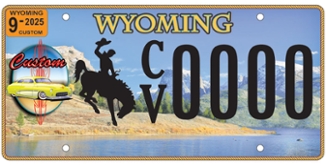 wyoming custom vehicle license plate example