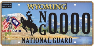 wyoming national guard license plate example