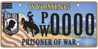 wyoming prisoner of war license plate example
