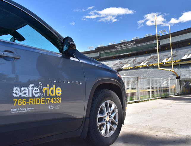 SafeRide van parked at War Memorial Stadium