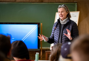 A University of Wyoming professor instructs their class on a study abroad trip.