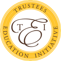 Trustees Education Initiative round symbol with TEI in the middle