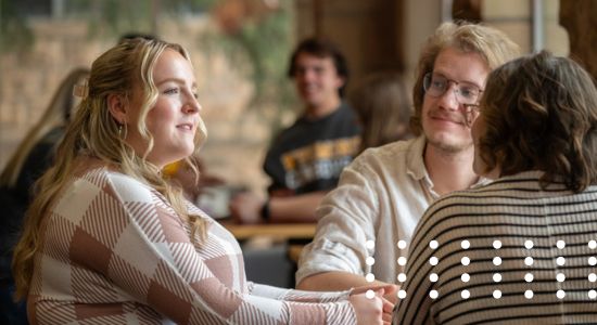 students chatting over coffee