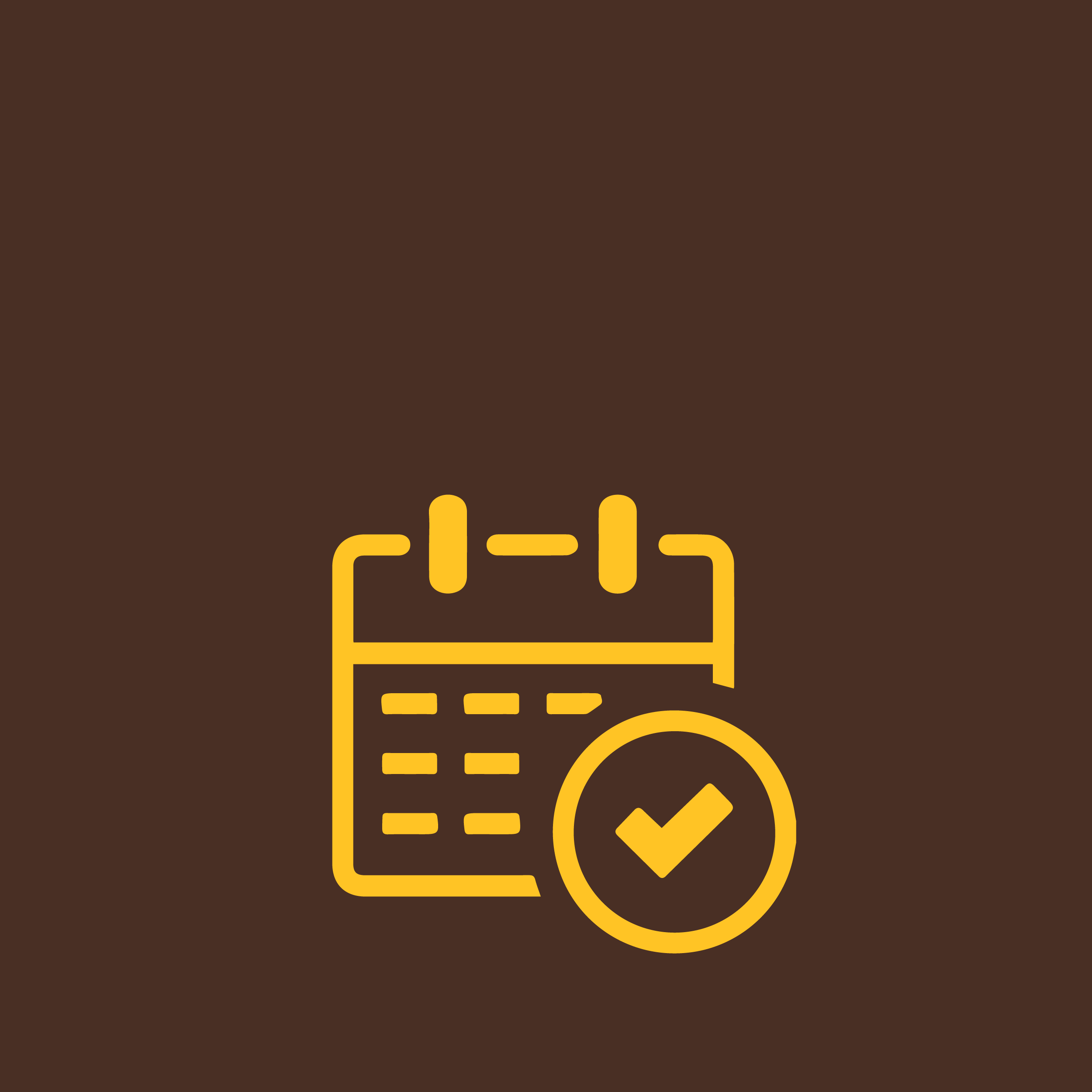 Calendar with checkmark
