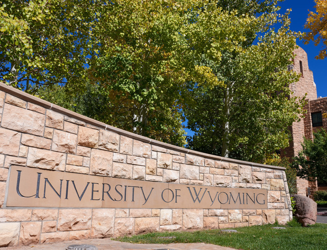 University of Wyoming sign in front of Union
