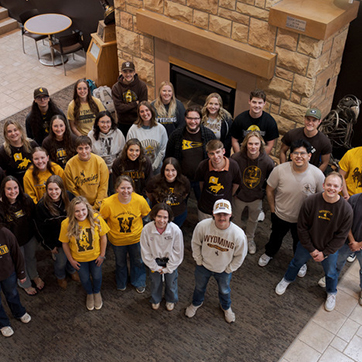 Group of students standing in the Union