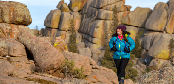 student on a hike
