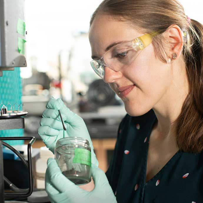 Student in lab