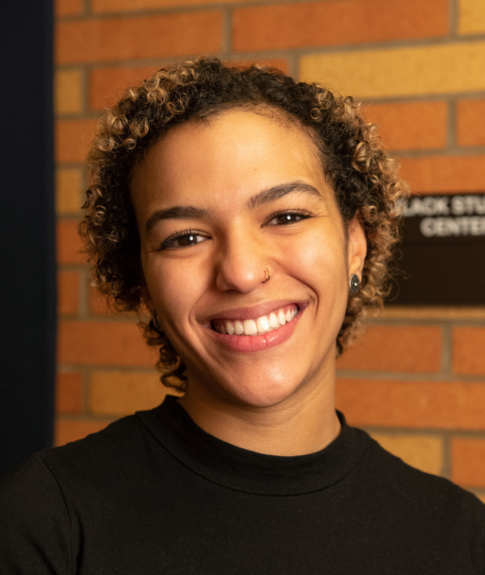 Student outside the Black Studies Center