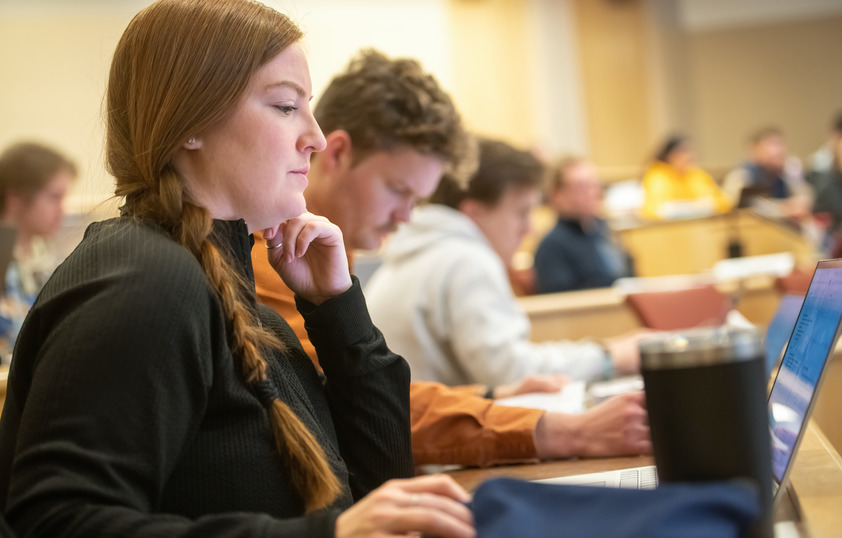 Student working in the classroom