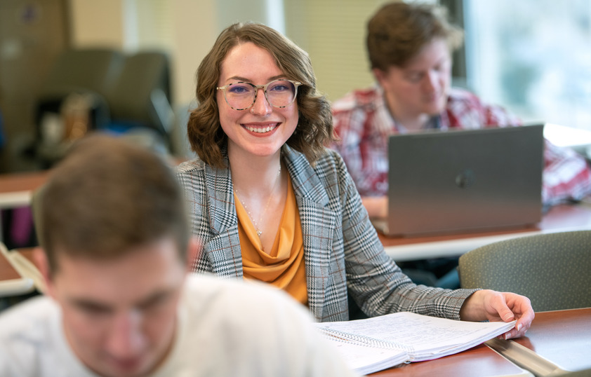 Student in class