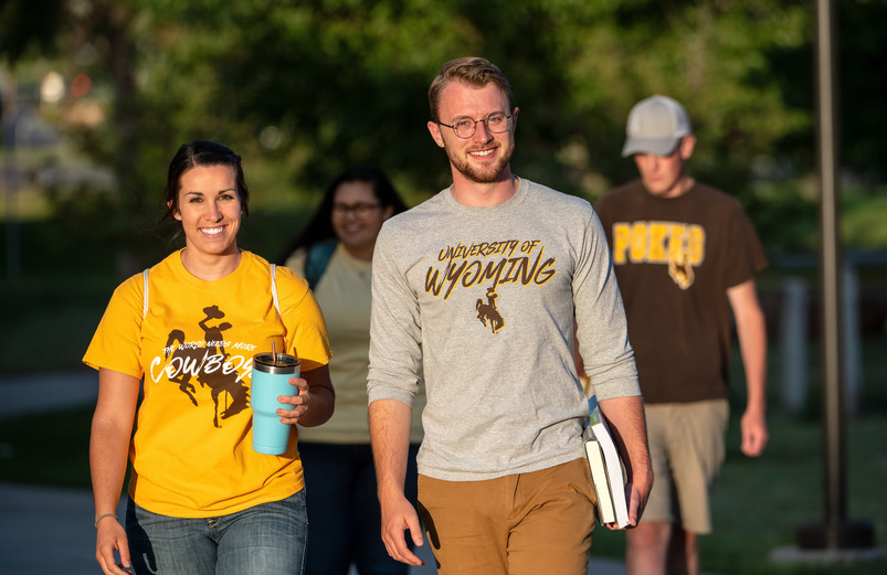 Students walking on campus