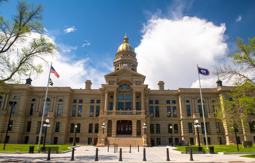 Outside of the Wyoming State Capital