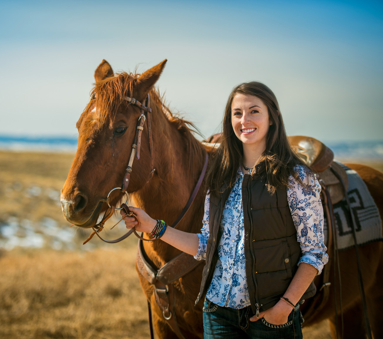 Student with her horse