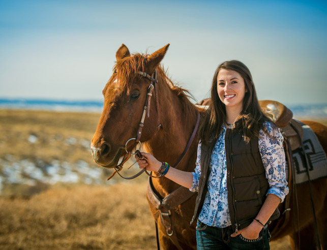 Student with a horse