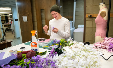 Student sewing