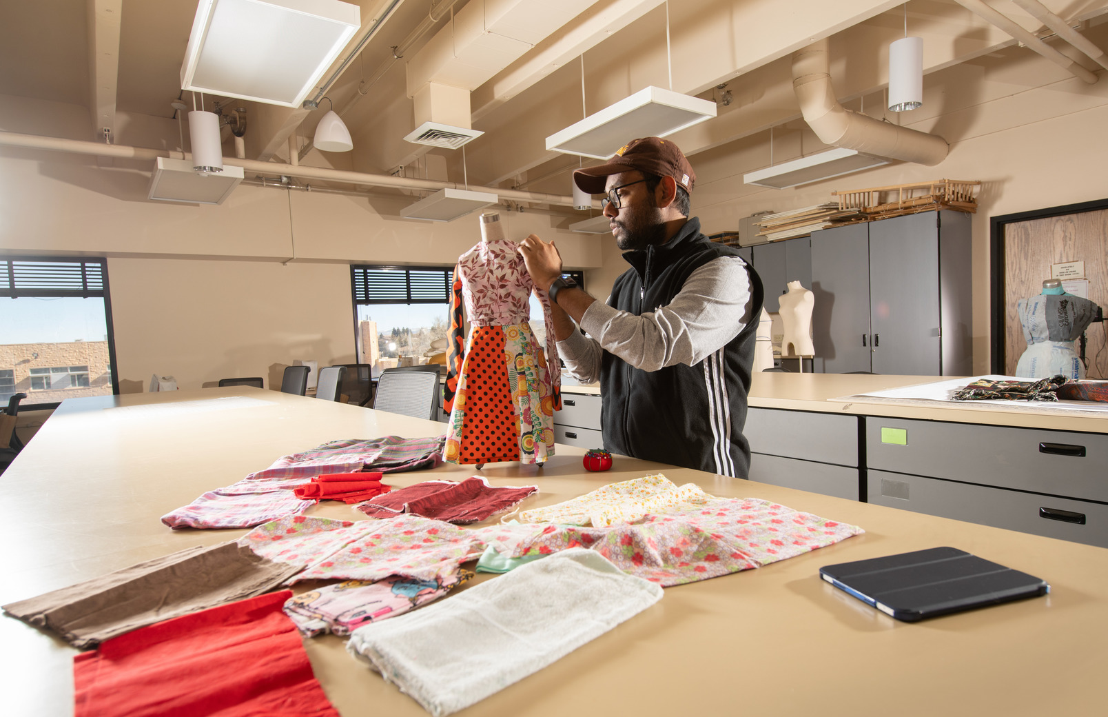 A person making a dress
