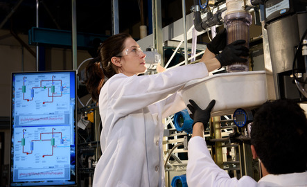 Student in lab