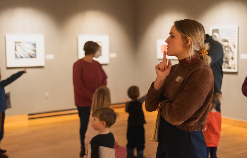 People looking at art in the art museum