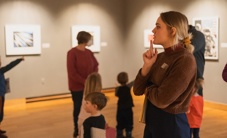 People looking at art in the UW Art Museum
