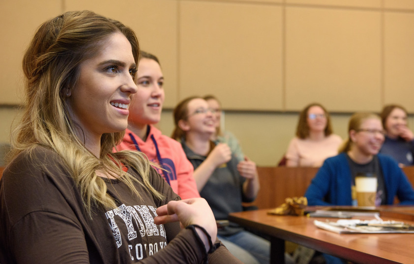 Student signing in class