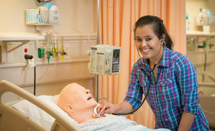 Student working in the Clinical Simulation Center