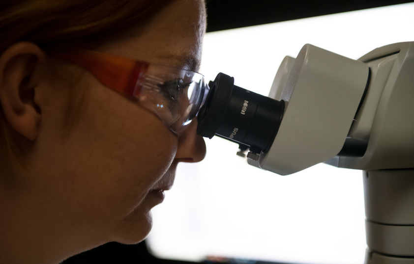 Student in lab
