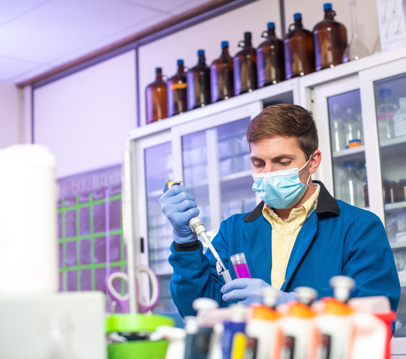 Student in lab