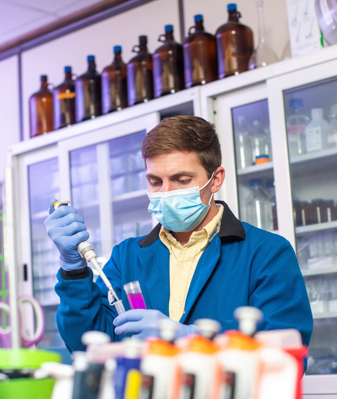 Student in lab
