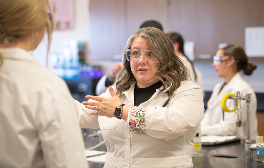 Faculty teaching in lab