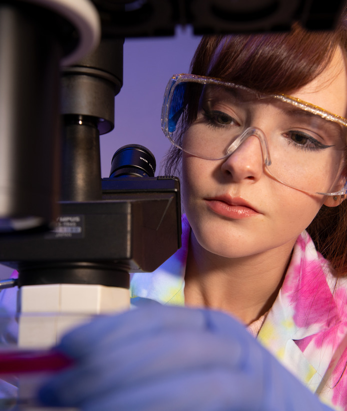 Student in lab