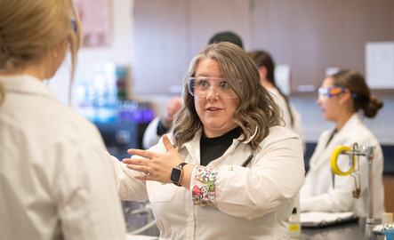Faculty teaching in lab
