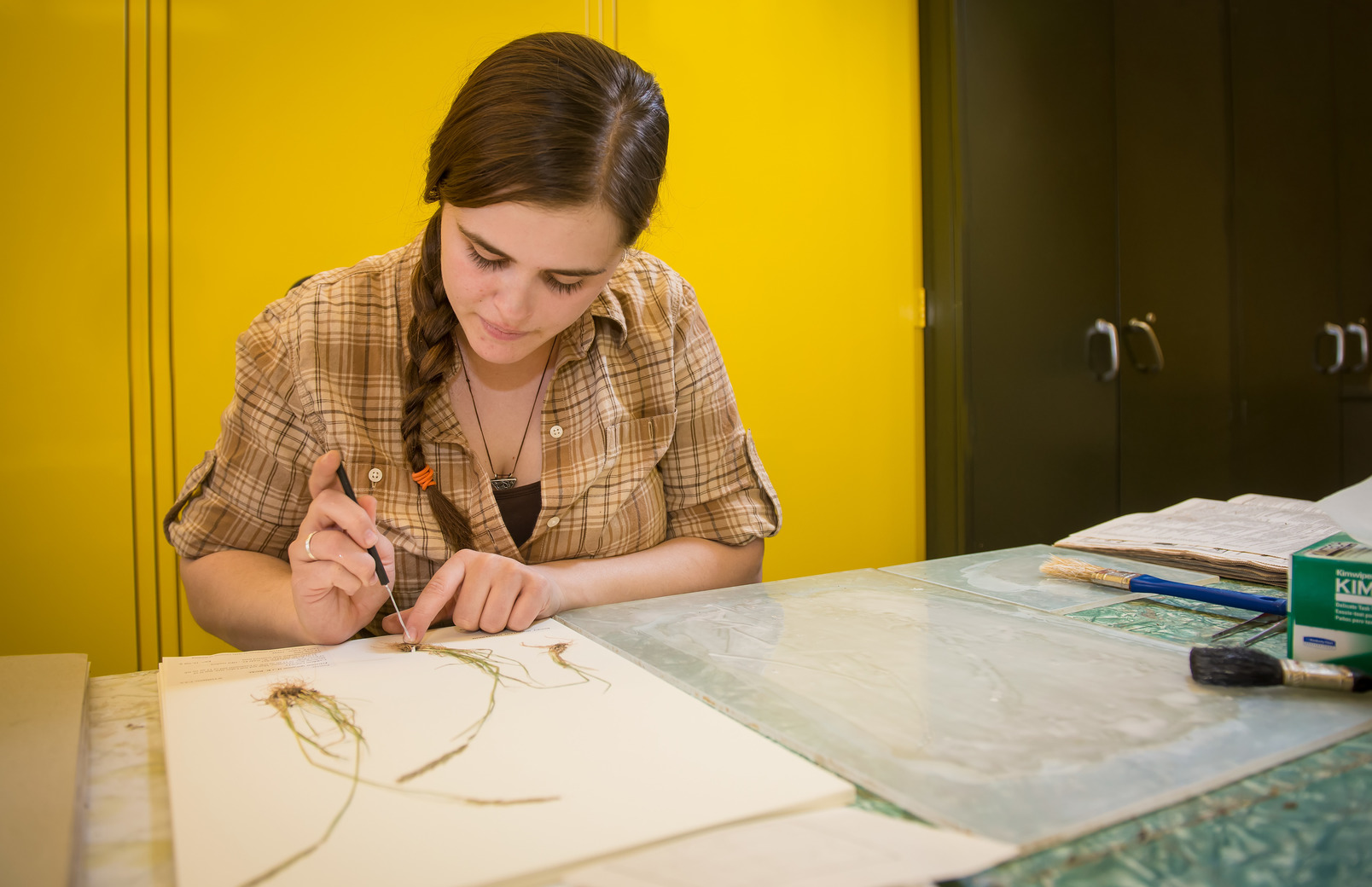 Student working in classroom