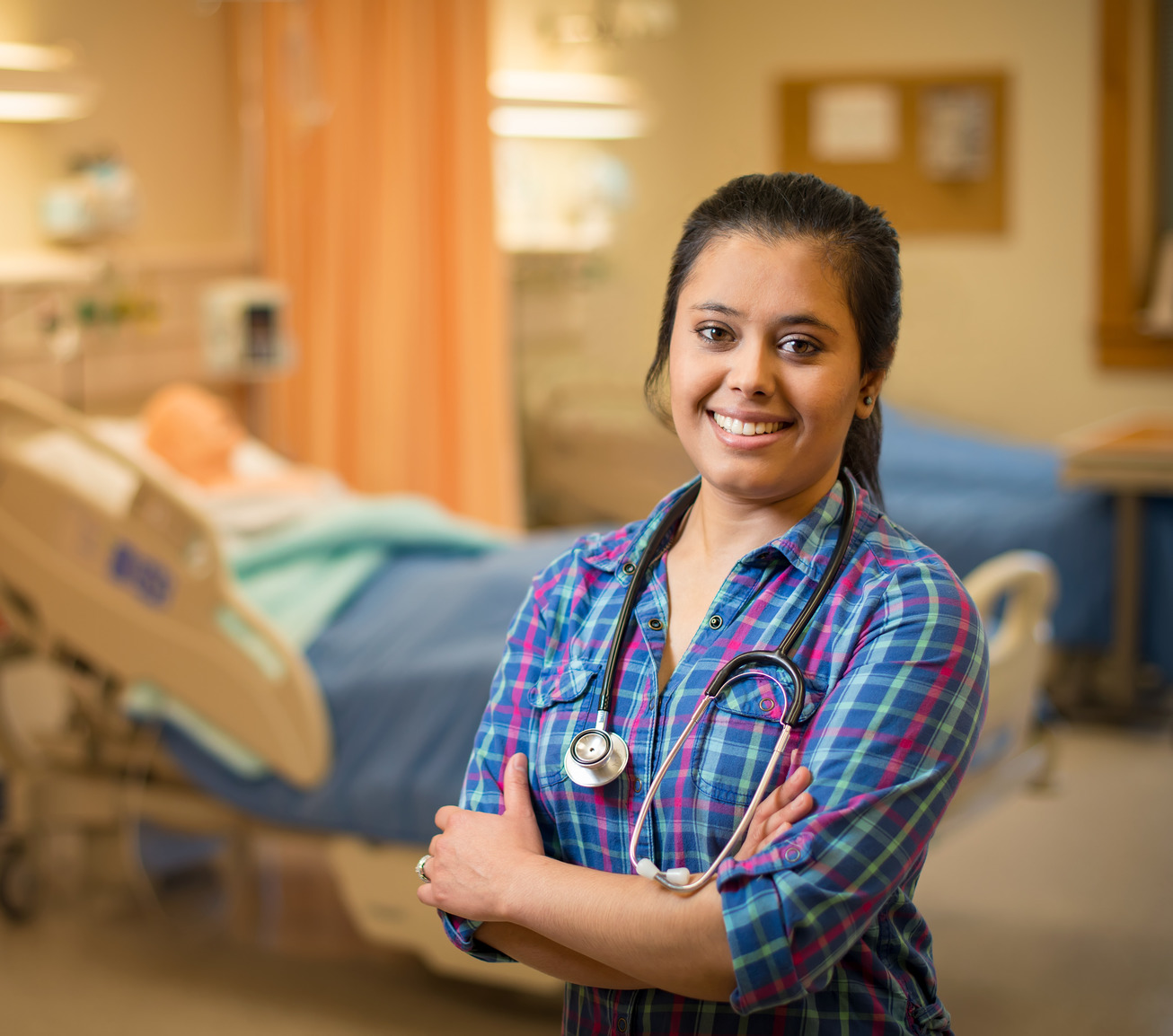 Nursing student in lab