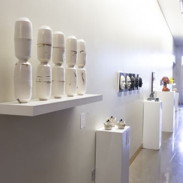 Student ceramic work on display
