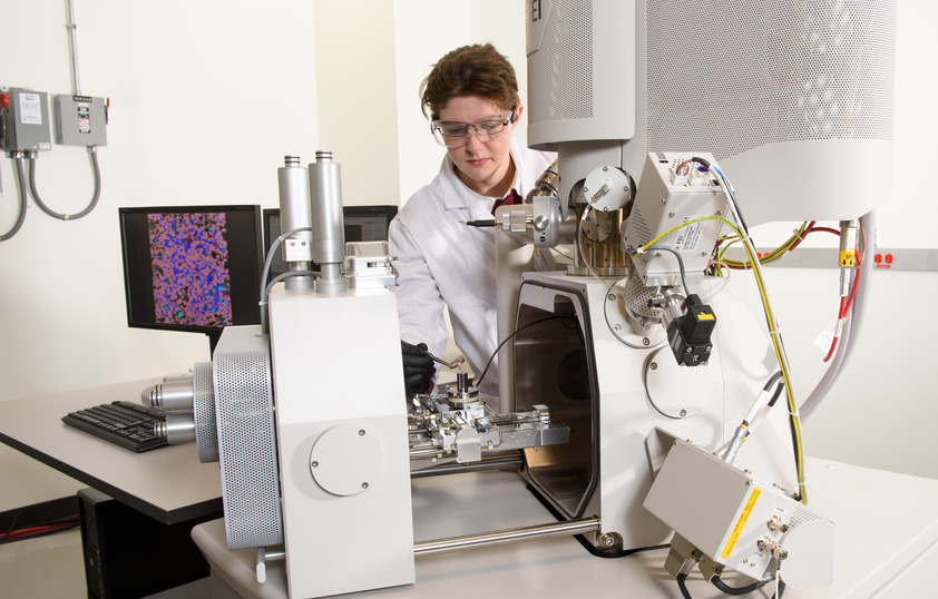 Student in chemical engineering lab