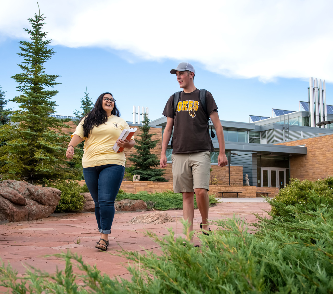 Students walking on campus